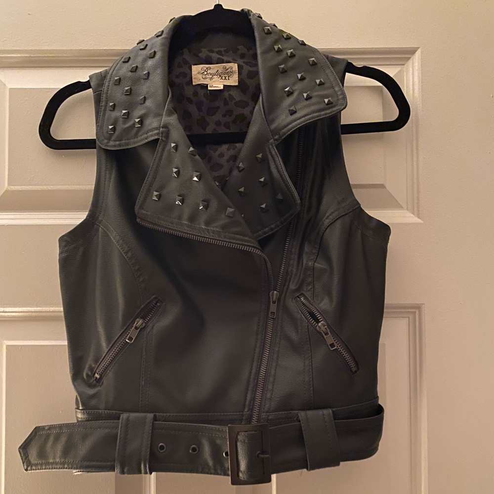 Black stud vest